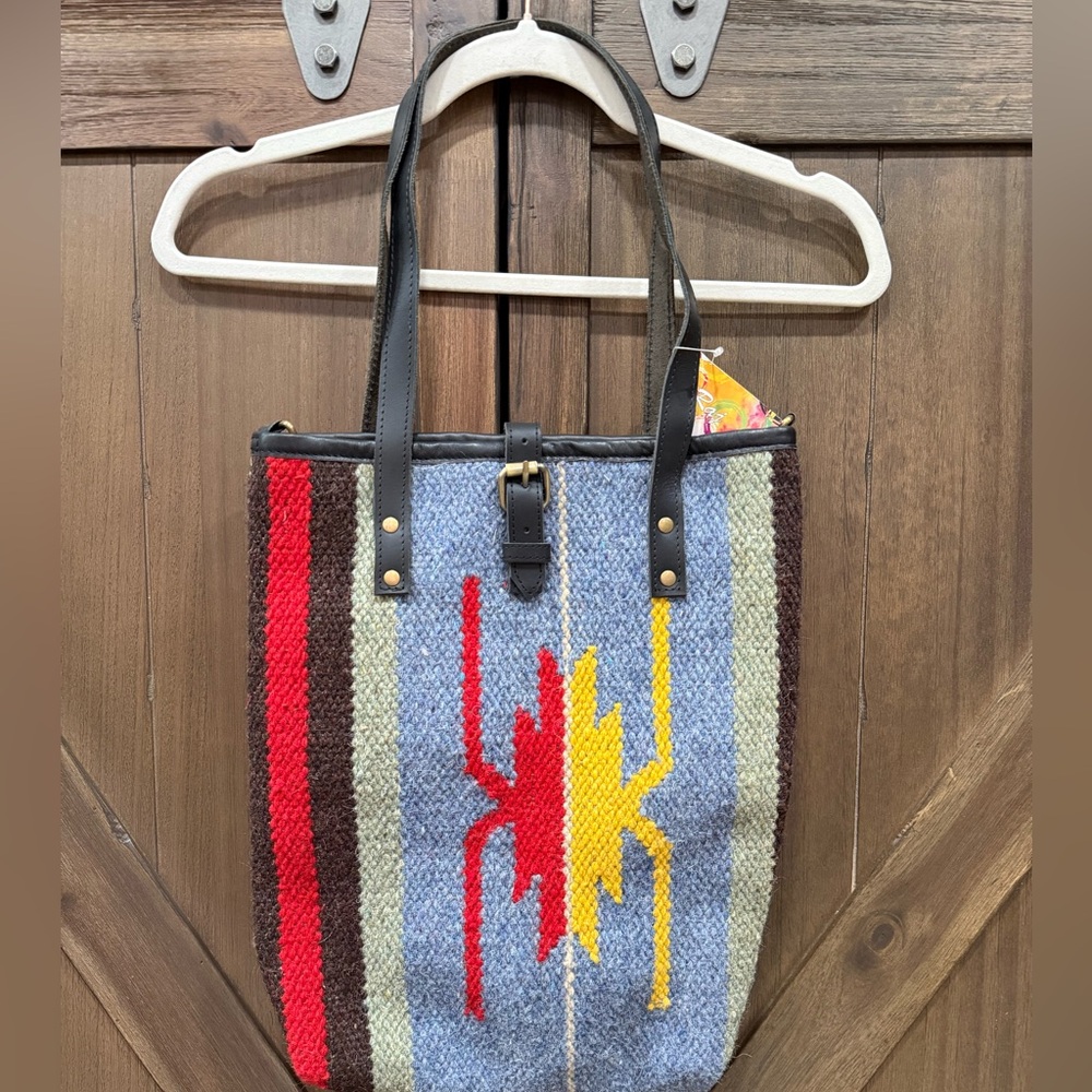 NWT RAJ-Anthropologie Southwest Wool Tote‎ Bag – Leather